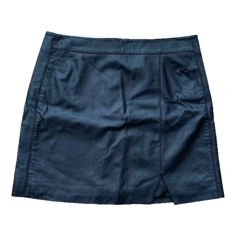 Lita by Ciara Womens Black Lamb Leather Mini Skirt Size 6 NWT